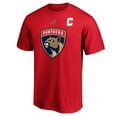 thumbnail image 2 of Men's Aleksander Barkov Red Florida Panthers Team Authentic Stack Name & Number T-Shirt, 2 of 3