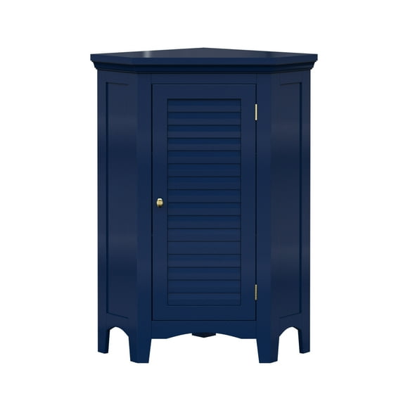 Teamson Home 32" Glancy One Shutter Door Wooden Corner Stand Floor Cabinet Navy