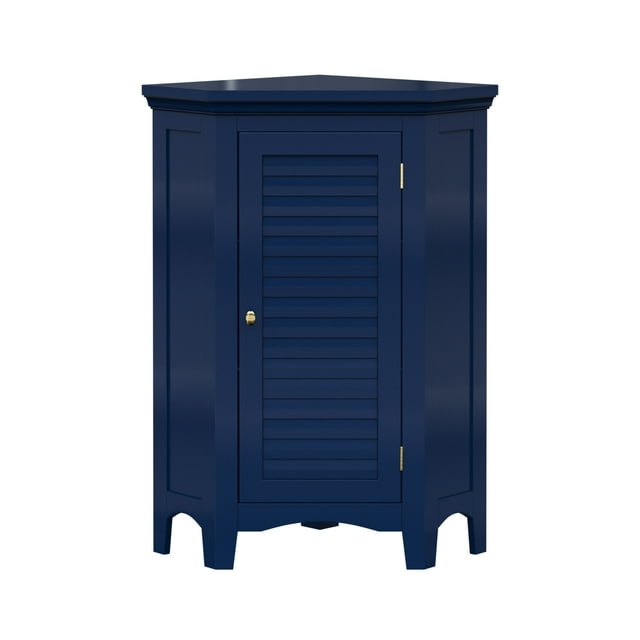 Teamson Home 32" Glancy One Shutter Door Wooden Corner Stand Floor Cabinet Navy
