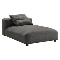 Solace Modular Upholstered Fabric Armless Chaise Lounge in Charcoal