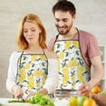 thumbnail image 5 of Yellow Lemon Fruit Leaves White Pattern Apron-Garden Aprons for Women with Pockets-Cotton Linen Waterproof Kitchen Cooking Gardening Aprons Adjustable for Kitchen,Cooking,BBQ and Salon 33x27 Inch, 5 of 7