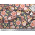 thumbnail image 2 of Soimoi Cotton Duck Fabric Skull & Begonia Floral Print Fabric by The Yard 42 Inch Wide, 2 of 3