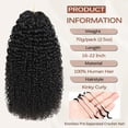 thumbnail image 2 of Kinky Curly Miracle Knots Human Crochet Hair, Invisible Pre-Separated  Crochet Human Hair Extensions For Black Women,  Black 70g/Pack 20 Inch, 2 of 6