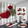 thumbnail image 2 of Oaktree New Valentine's Day 3D Digital Printing Shower Curtain 4-piece Set For Home Hotel Party Decoration, 2 of 6