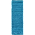 thumbnail image 2 of Rugs.com Solid Shag Collection Rug – 6 Ft Runner Turquoise Shag Rug Perfect For Hallways, Entryways, 2 of 9
