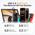 thumbnail image 4 of Kuulaa 20000mAh 45W Fast Charging Power Bank with Built-in Cable, Smart Display & Multiple Safety Protection Compatible for iPhone 17/16, Galaxy, MacBook,and More, 4 of 10