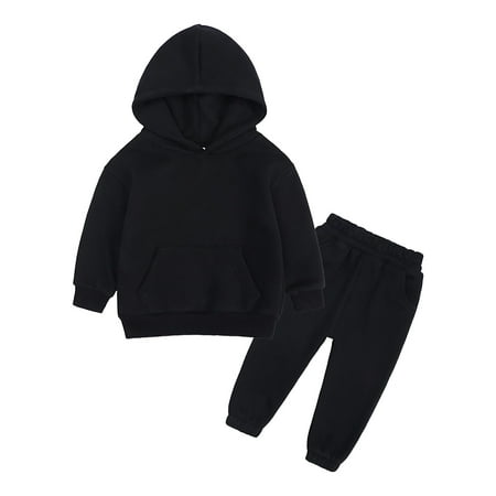 Kogui Boys Fall Clothes Boys Hoodie Pant Set Print Hooded Sweatshirt Sweatpant Suit 2 Piece Clothing Set Size 11-12 Years (Black 11-12 Years)