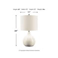 thumbnail image 5 of Design Signature par Ashley Rainermen 20" Moderne Lampe de Table en Céramique à Chevrons, Blanc Cassé, 5 of 5
