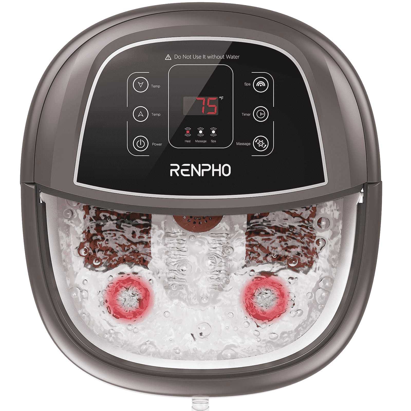 RENPHO Foot Spa Bath Massager with Heat Bubbles Shiatsu Massage & Jets Foot Soak Tub Relieve Foot Muscle Pain, Fathers Day Gifts for Dad Men
