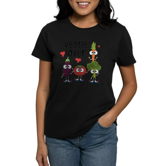CafePress - Veggie Lover Women's Dark T Shirt - Women's Traditional Fit Dark T-Shirt