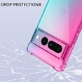 thumbnail image 2 of for Google Pixel 7 Pro Case with [Ring Kickstand Holder] Clear Gradient Soft TPU [Reinforced Corners] Shockproof Protective Phone Case Cover for Google Pixel 7 Pro-Pink Green, 2 of 12