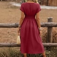 thumbnail image 4 of Women's Casual Dresses Cienvnstg Short Sleeved A-Line Dress for Everyday Wear Classic Women's Party Dress, 4 of 4