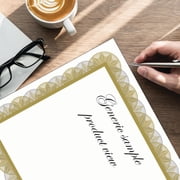Gold Spiral Laser & Inkjet Certificate Border Paper, 25 Sheets