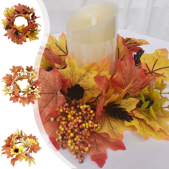 Xuniizn Fall Wreath 9.8" Fall Door Wreaths - Thanksgiving Indoor/Outdoor Fall Wreaths for Front Door, Autumn Wreath for Porches, Fireplaces & Holiday Party Backdrops, Fall Decorations for Home