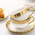thumbnail image 5 of Cappuccino Cups with Saucers, 7 oz Porcelain Double Espresso Cups Set, Ceramic Turkish Coffee Cups with Gold Trim, Tea Cups Set of 6, Cafe Cups for Latte, Mocha, Au Lait, White, 5 of 6