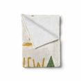 thumbnail image 2 of Adventure Cartoon Soft Flannel Fleece Throw Blanket, Say Yes to New Adventures Message with Dashed Stripes, Cozy Plush for Indoor and Outdoor Use, 70" x 90", Forest Green Pale Coffee, by Ambesonne, 2 of 6