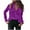Purple, variant on XFLWAM Velvet Blouses for Women Long Sleeve Button Down Shirts Elegant Casual Lapel Tops with Pockets