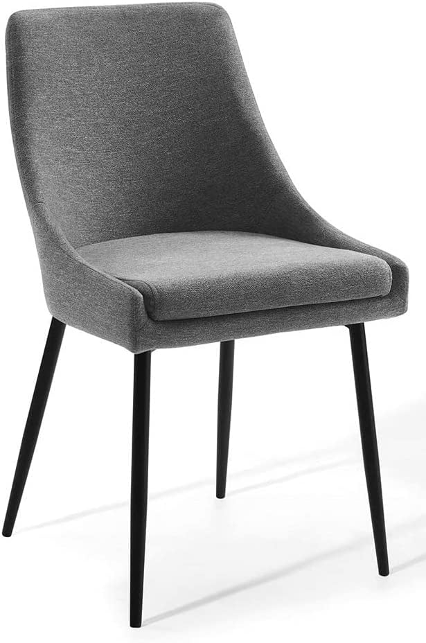 YOUTENG Viscount Upholstered Fabric Dining Chairs Set of 2, Black