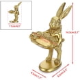thumbnail image 2 of Golden Bunny Figurine Jewelry Ring Tray, Standing Decorative Rabbit Statue Ornament for Home Desktop Table Decor, Easter Decor & Perfect Gift(1Pcs), 2 of 7