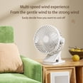 thumbnail image 6 of AHGQT Compact Clip on Fan, 6 Inches 3-Speed Multi-functional Desk Fan, Portable Rechargeable Fan for Outdoors, Car Seat, Gym, Office Dorms, White, 6 of 6