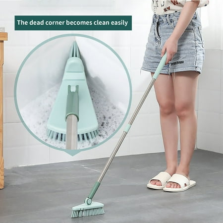 Extendable Cleaning Brush with Detachable Head Rotatable Long Handle Hard-to-Reach Corner Cleaning Stiff Bristles for Tiles Glass Floors Ceiling Fans Countertops Kitchen Home Use