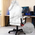 thumbnail image 4 of SCRAWLGOD White Marble Print 4 PCS Gaming Chair Covers Slipcovers Anti-Slip Dustproof Rotating Armchair Slipcovers Stretchy Gamer Chair Cover with Armrest Covers, 4 of 7