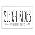 thumbnail image 1 of Stupell Industries Sleigh Rides Christmas Holiday Black And White Word Design Wood Wall Art By Artist Lettered and Lined, 1 of 3