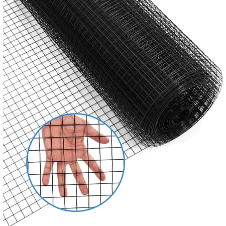48'' x 50' 1/4inch Hardware Cloth , 19 Gauge Black Vinyl Coated Welded Fence Mesh for Home and Garden Fence and Home Improvement Project