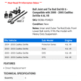 thumbnail image 2 of Ball Joint and Tie Rod End Kit 6 - Compatible with 2000 - 2005 Cadillac DeVille 4.6L V8 2001 2002 2003 2004, 2 of 2
