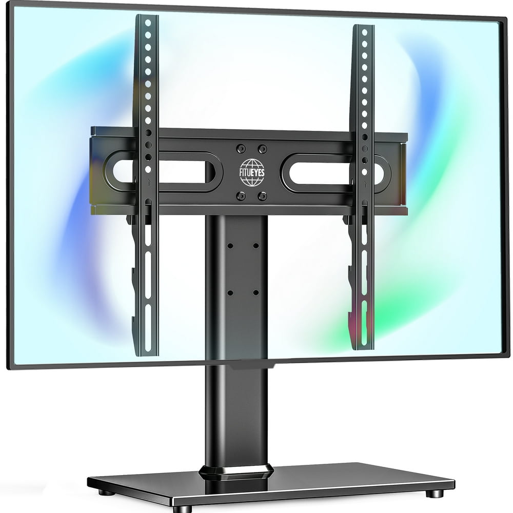 Fitueyes TV Stand Universal Table Top Flat Screen TV Base Fits 27 to 55