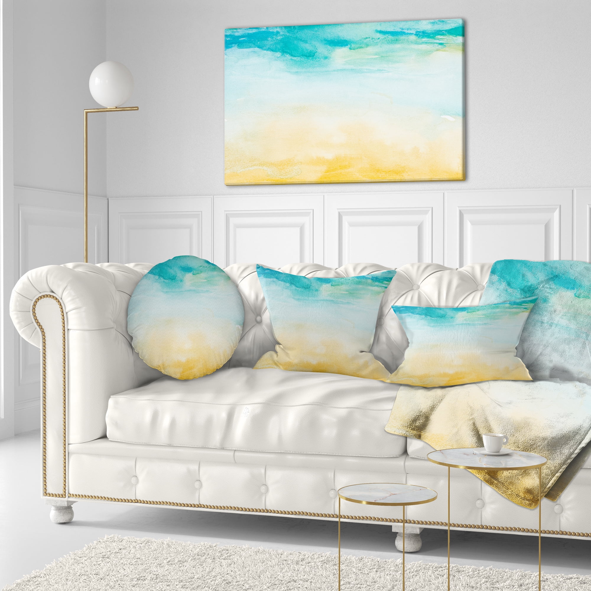 Designart Soil and Sky Strokes - Landscape Printed Throw Pillow - 12x20