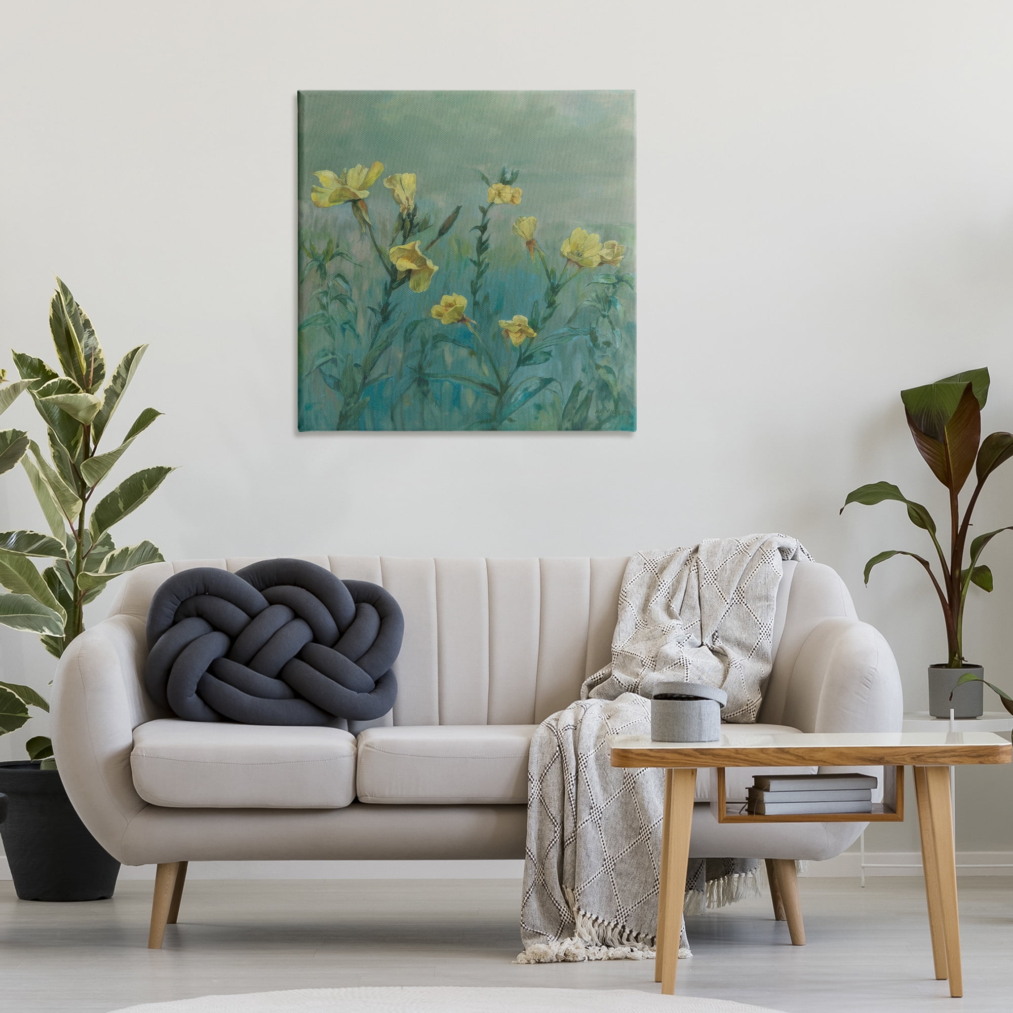 Stupell Industries Buttercup Flower Field Landscape & Nature Painting Wrapped Canvas Art Print Wall Art, 30 x 30
