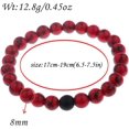thumbnail image 2 of Cnlq Long Distance Bracelets For Lovers Couples Matching Gift Matte Agate 8Mm Bead Stone (Elastic Red)[S4020], 2 of 5