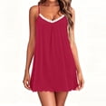 thumbnail image 4 of Women’s Casual V-Neck Sleeveless Lace Dress, Solid Homewear, 4 of 7