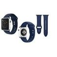 thumbnail image 3 of Apple Watch Soft Silicone Replacement Bands 38 mm Series 1/2/3/Nike+ with Full Body Clear Hard Case Screen Protector iWatch Wristband - Navy Blue, 3 of 4