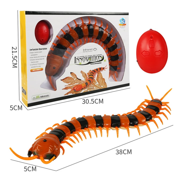 Remote Control Centipede Infrared Animal Electric Toy Kid Christmas Gift Black