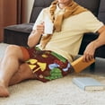 thumbnail image 3 of Wukai Frogs and Mushrooms Men’s Short Pajama Pants With Pockets Soft Sleep Pj Shorts for Men-, 3 of 6