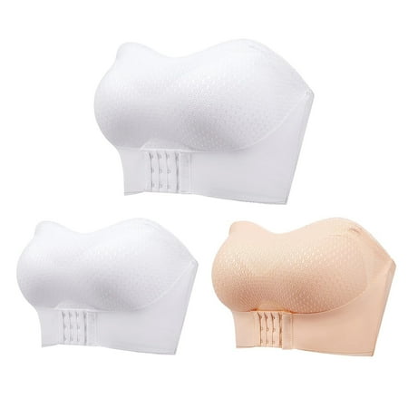Bigersell Soft Bra Upgrade 3pc Women s No Underwire Lactation Bra Back Adjustment Yoga Running Bra Balconette Bra Style F-767 White 3XL