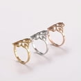 thumbnail image 3 of RSAMD Women Vintage Filigree Flower Finger Rings Stainless Steel Ring Wedding Jewelry-8-Rose Gold, 3 of 8