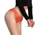 thumbnail image 3 of Gibobby Conjuntos de Lencería Bragas de empalme de encaje transparente para mujer sexy Calidad transpirable hueca de algodón (Anaranjado, XXL), 3 of 5