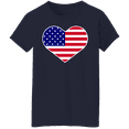 thumbnail image 2 of American Flag Heart Collection Women's July 4th Patriotic USA Ladies Graphic T-Shirt - Classic Heart, 2 of 4