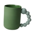 thumbnail image 2 of Taza de cerámica para bebidas, taza de café de porcelana sencilla, portátil para el hogar con asa Verde, 2 of 9