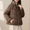 thumbnail image 4 of Womens Quilted Jacket, Women's Down Jacket Hooded Winter Lightweight Short Puffer Coats Warm Windproof Ladies Parka M-3XL, 4 of 4