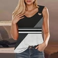 thumbnail image 2 of Levmjia Women Sleeveless V Neck Tank Tops Casual Loose Fit Summer Blouse Soft Polyester Comfortable Fashion Tshirt for Daily Wear, 2 of 5
