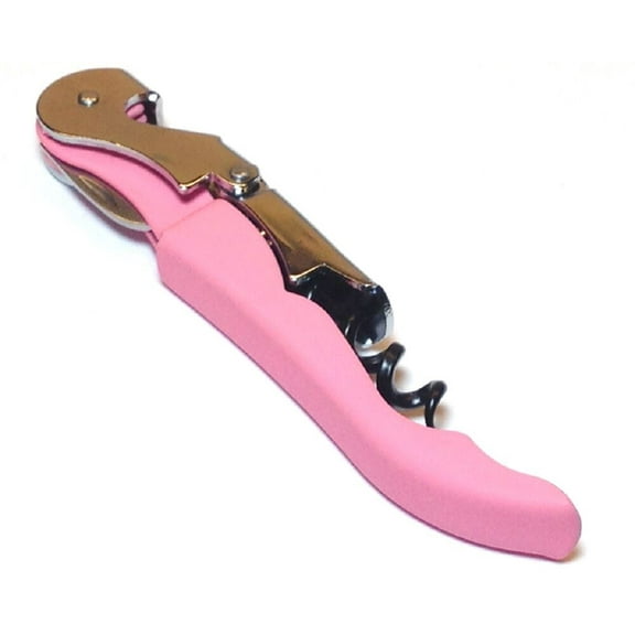 Pink Soft Velvet Touch Waiters Double Hinge Corkscrew Wine Key Bottle Opener by Tipsy