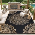 thumbnail image 3 of Findosom 8'x10' Outdoor Rug Large Patios Rug RV Outdoor Rug Waterproof Foldable Portable Camping Rugs Reversible Plastic Straw Rug Outdoor Area Rug for Camping,RV,Balcony,Patio,Picnic,Beach Black, 3 of 9