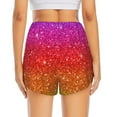 thumbnail image 3 of Picia Rainbow Glitter Pattern Women's 2 in 1 Athletic Running Shorts High Waisted Workout Casual Gym Sweat Shorts with Comfy Liner Zipper Pockets-Large, 3 of 9