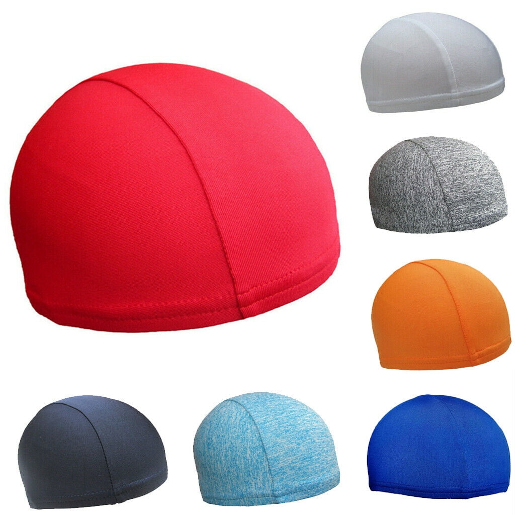 red breathable spandex Dome Hat skull BIKER HEAD LINER football sport Beanie Cap