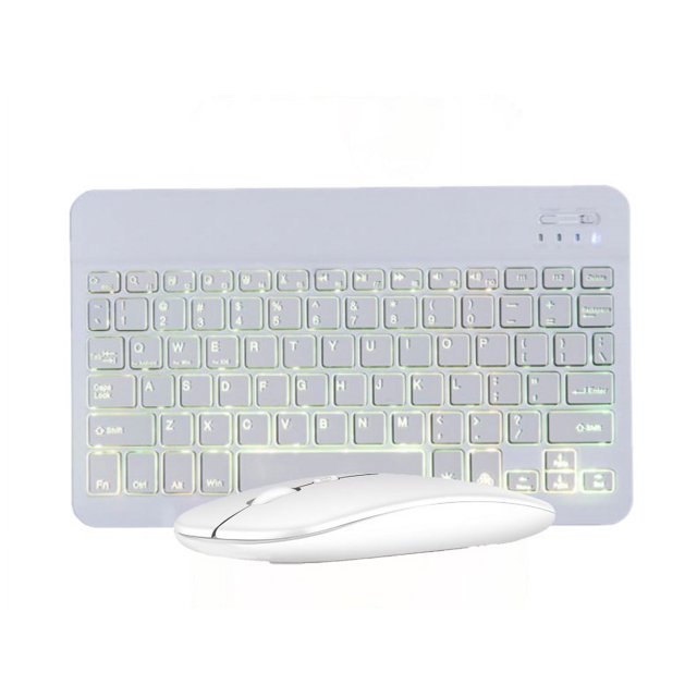 Teclado Bluetooth con retroiluminación RGB para tableta iPad, teclado de control mágico de 10 pulgadas, teclado Bluetooth con emisión de luz colorida de 7 pulgadas