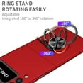 thumbnail image 2 of Decase Slim Case for Samsung Galaxy Z Flip 4 Rugged Case with Metal Ring Holder Kickstand Magnetic Shockproof Durable Case For Samsung Galaxy Z Flip 4,Red, 2 of 7